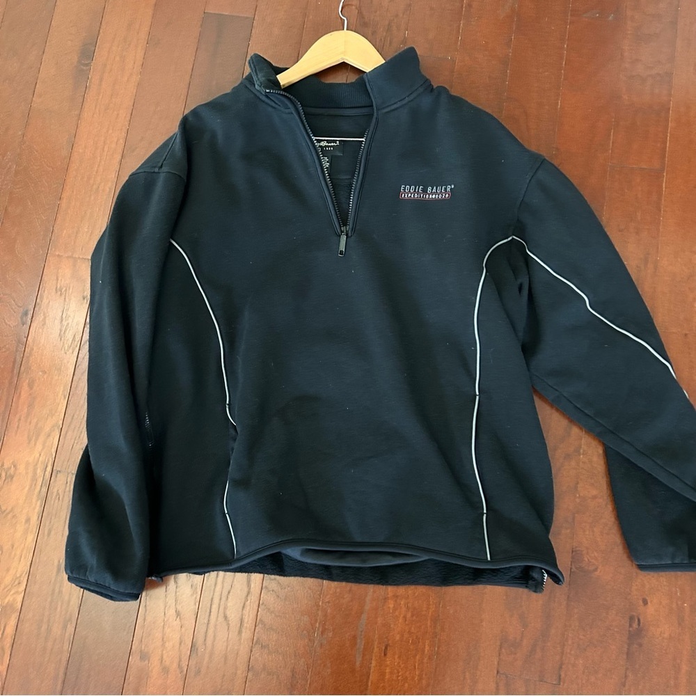 Eddie Bauer Expedition 1/4-Zip Fleece Pullover black size large - Picture 4 of 10